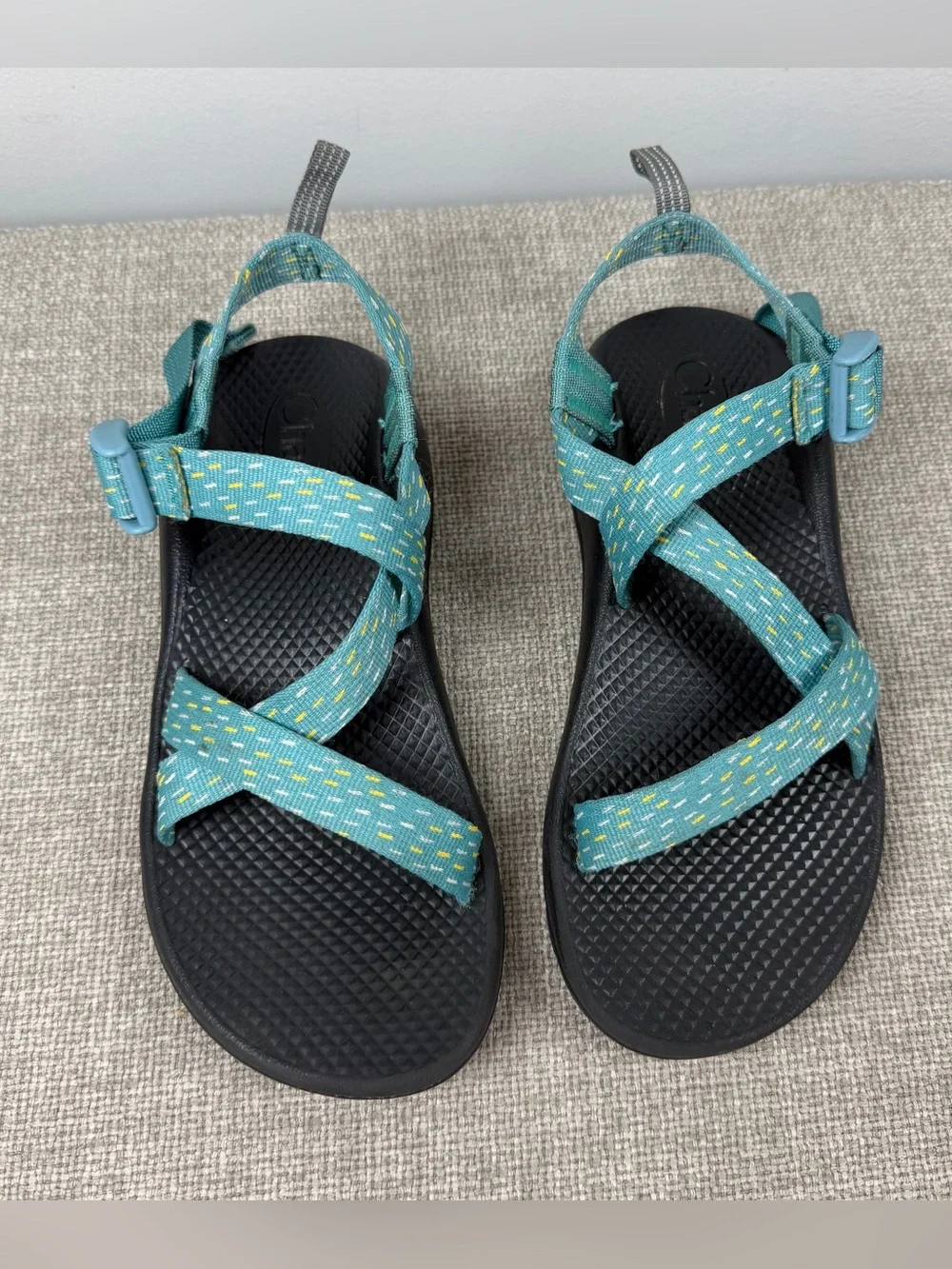 CHACO KID'S Z/1 ECOTREAD SANDALS Clip Aqua Teal Strappy Outdoors Hiking Size 5